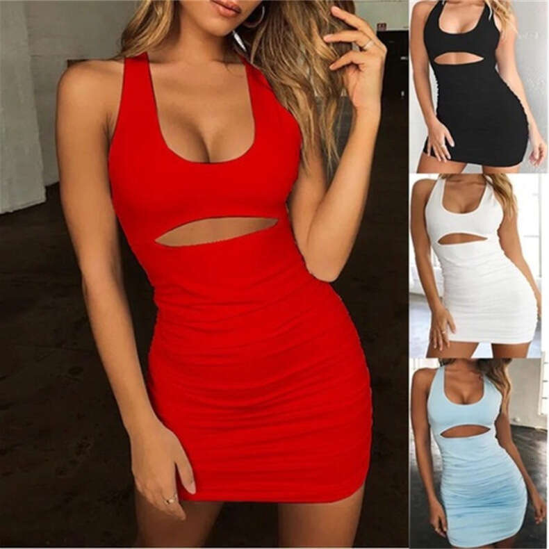 Women's Clothing Pleated Strap Sexy Dress B5