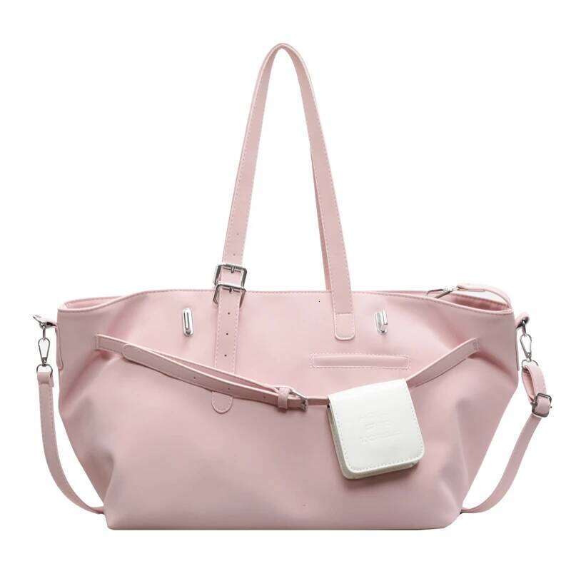 Casual Retro Solid Color Interior Zipper Pocket Tote Pu Sewing Thread Large Capacity 2025 Hot Sale Bags For Women