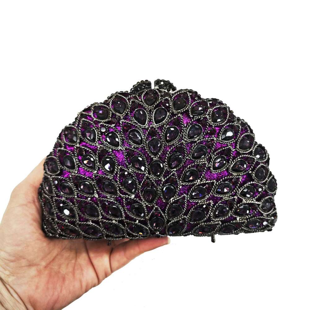 XIYUAN Lady Multi Color Gems Clutch Crystal Evening Handbag Women Party Prom Bag Bridal Clutches Wedding Purse for Banquet