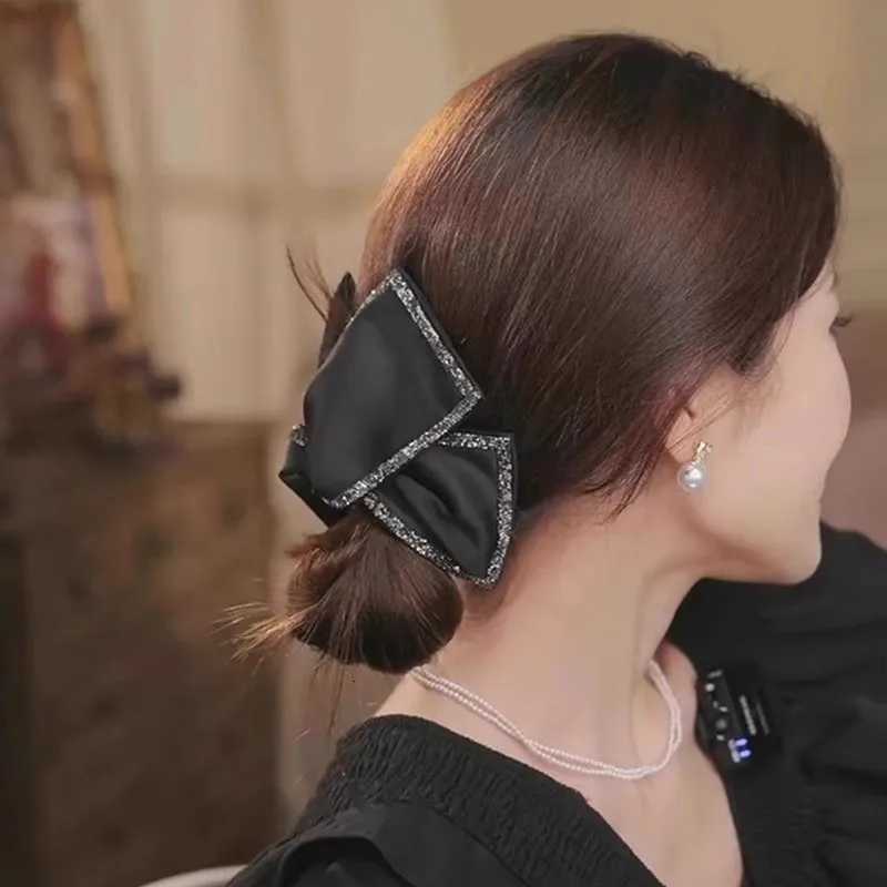 Elegant Rhinestones Pearls Big Bow Hair Claw For Women Girls Sweet Hair Ornament Hair Clips Hairpins Fashion Hair Accessories Z250729