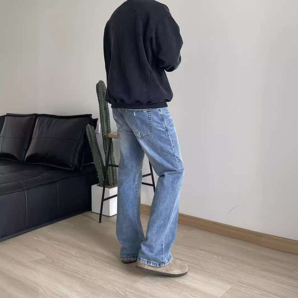 2024 American Light Blue Washed Vintage 517 Style Slightly Flared Clean Fit Men's Jeans