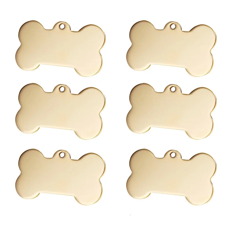 Wholesale 20Pcs Stainless Steel Bone Identity Card Personalized Dog ID Tags Pet Supplies Customized Laser Cat Puppy Pet ID Tags 250729