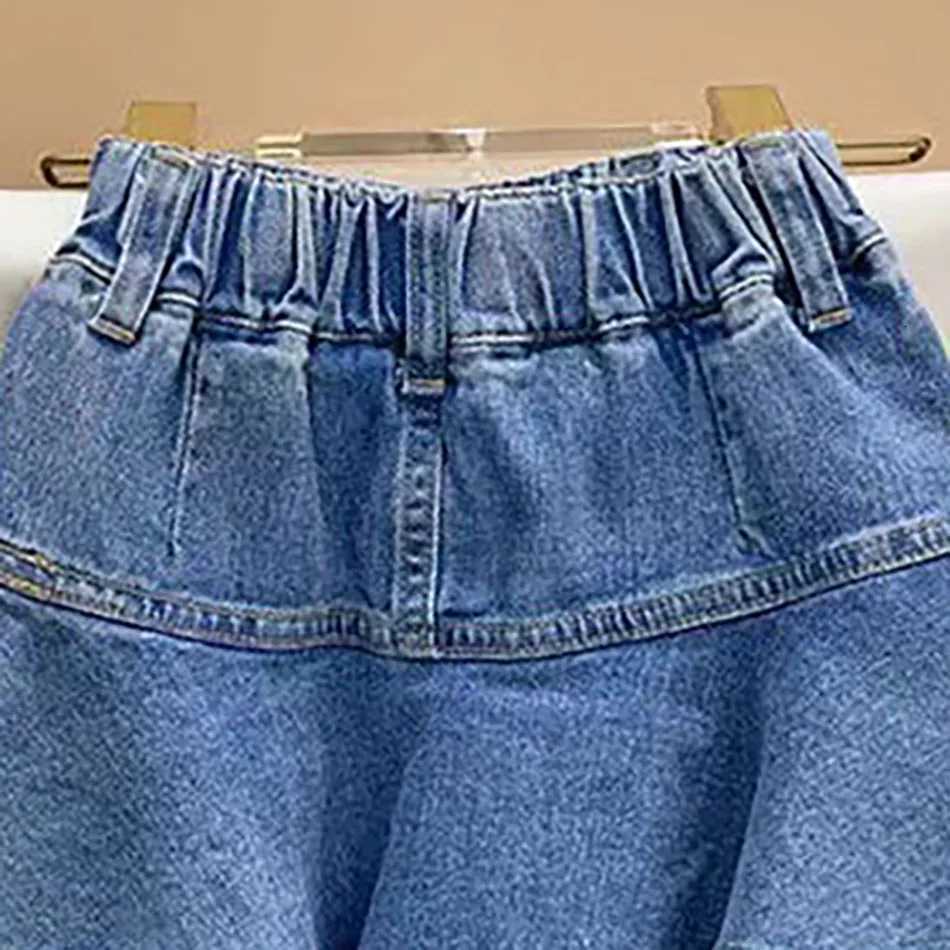 2024 Spring/Summer Collection Girls Fashionable Denim Skirt Cute and Comfortable Little Girls Daily Matching Skirts Children Clothing R250728