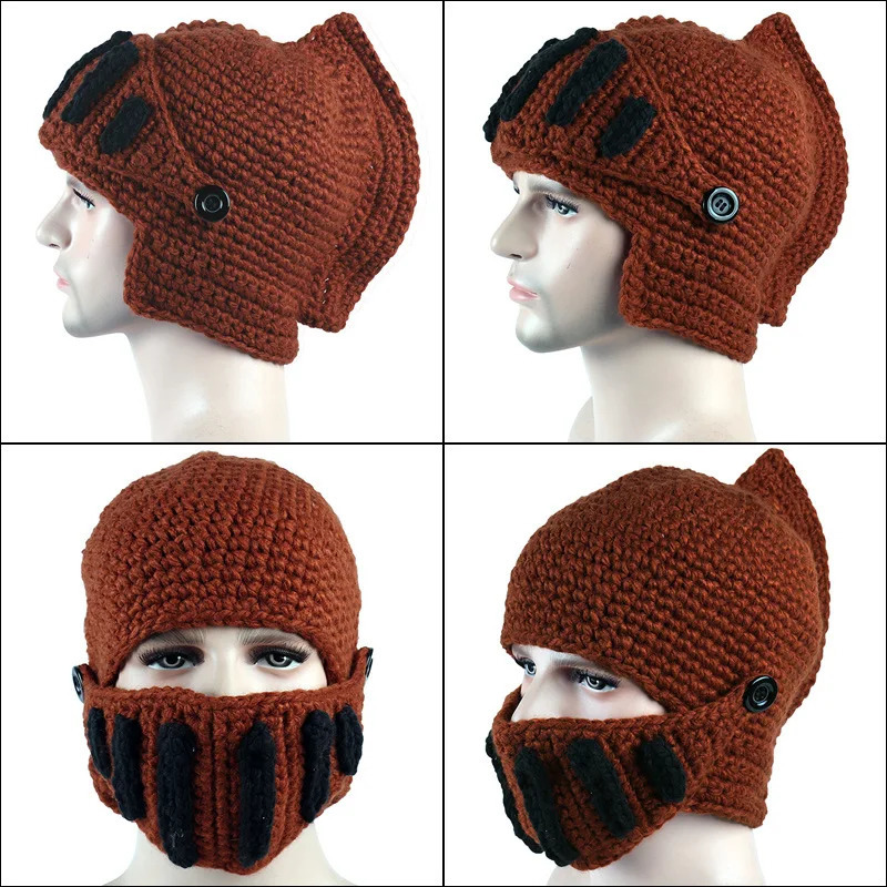 2-in-1 Winter Mask Beanies Hats Warm Knitted Balaclava Hats Windproof Solid Full Face Ski Bonnet Tactical Cycling Earmuffs Cap 250724