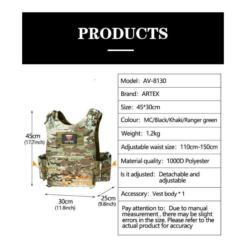 Tactical Vest Outdoor Hunting Plate Carrier Protective Adjustable Vest Airsoft Carrier Combat Equipment 6094 Gilet Tactique Z250728