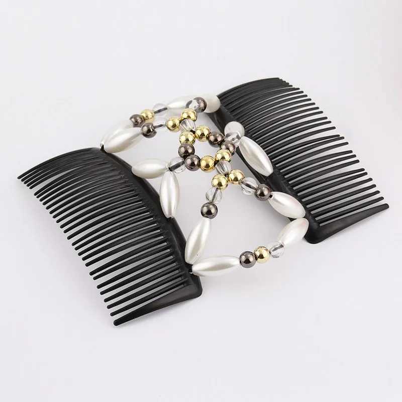 Beads Hair Combs Shiny Rhinestone Beaded Hair Claws Magic Tuck Comb Updo Accessories Elastic Hair Accessories Bun Ponytail Holder DIY 1PC Z250729