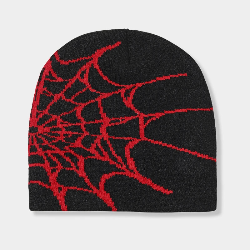 Unisex Spider Web Hip Hop Knit Beanie Mens Y2K Stretch Warm Hat Womens Fashion Cap Outdoor Sun Protection 250724