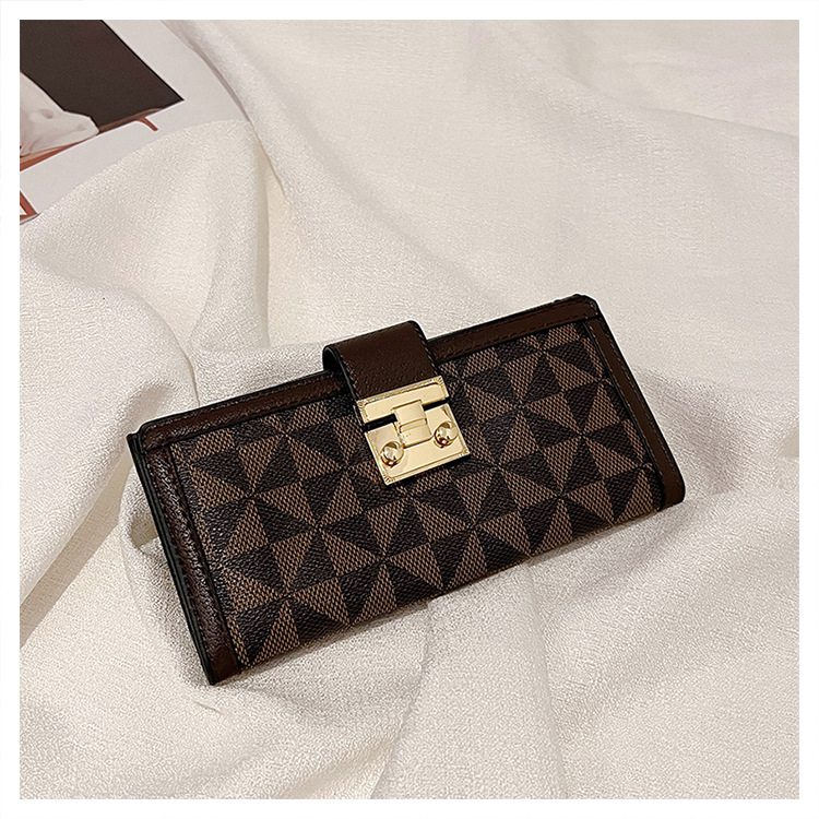 Ladies long purse print classic multi - card card bag ID card holder bag retro wallet 2025s hot