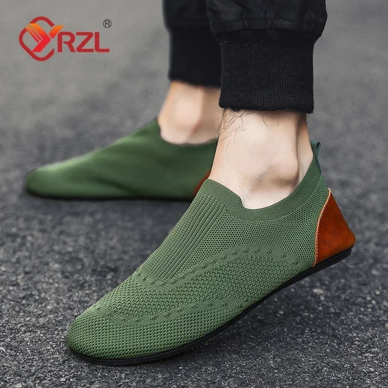 YRZL Loafers Men Soft Driving Moccasins High Quality Flats Male Walking Shoes Breathable Mesh Casual Loafers Slip on Mens Shoes 250724
