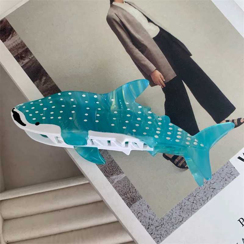 Doushang Cute Ocean Series Spotted Shark Acetate Hair Claw Light Luxury Claw Clip Crab Hair Clip for Women Girl Hair Accessories Z250729