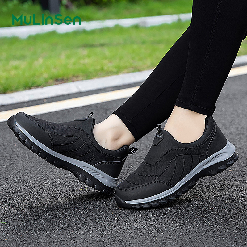 Mulinsen women's shoes, four seasons single shoes, casual shoes, soft sole breathable mesh shoes, slip-on shoes for moms, sports shoes