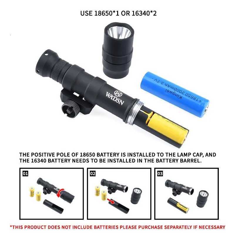 Vadsn M600DF Tactical Flashlight LED Airsoft Weapon Metal Scout Light 1400 Lumens Hunting Rifle Scout Light For 20mm PicatinnyXJ250728