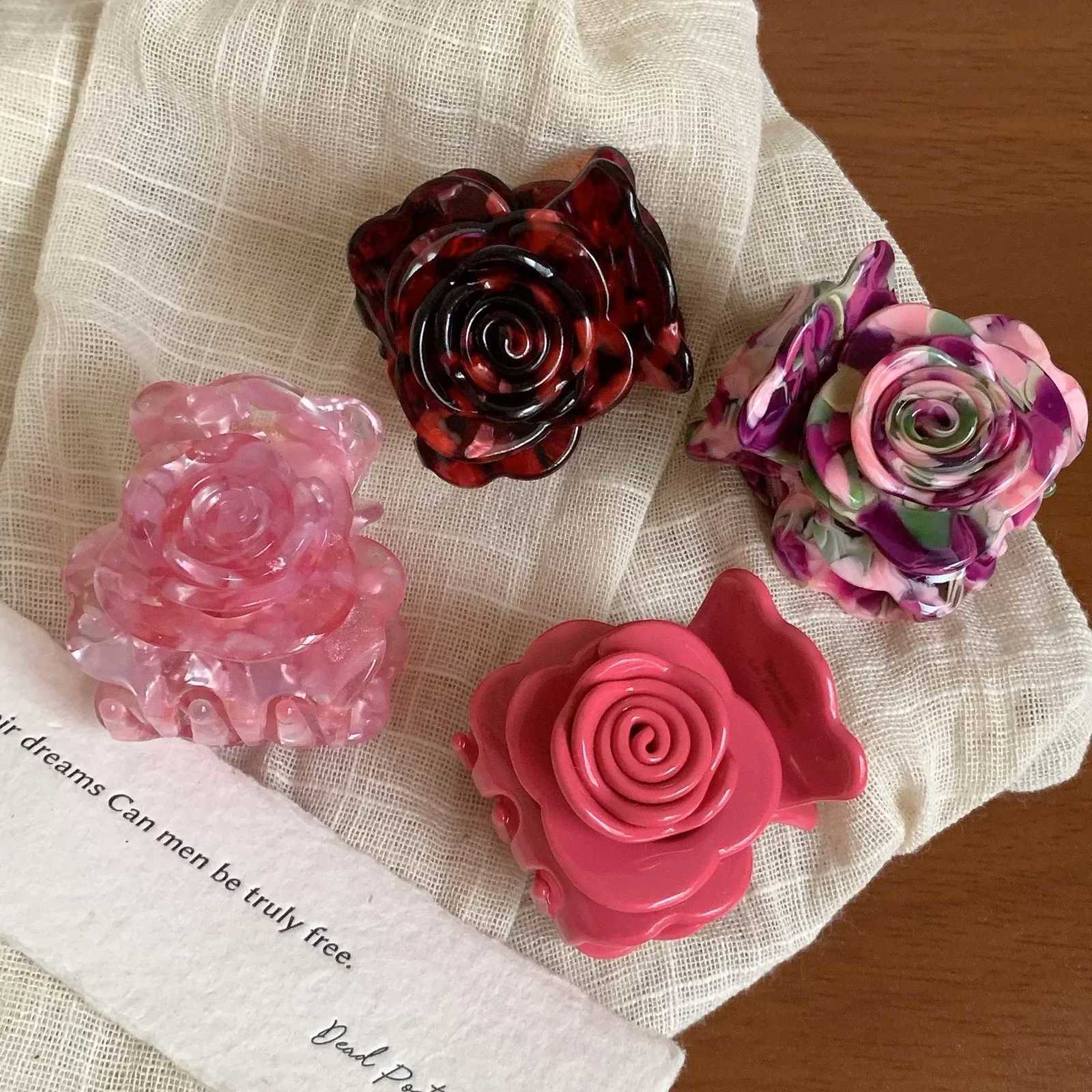 DuoShang NEW Sweet Camellia Rose Hair Claw Acetate Claw Clips Flower Series Crab Hair Clips for Women Girls Hair Accessories Z250729