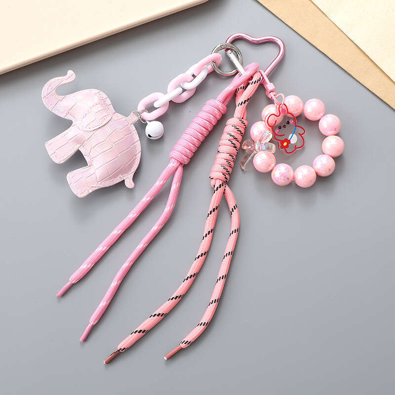 INS New Braided Rope Fashion Versatile Miu Style Bag Charm Cartoon Elephant Keychain Pendant