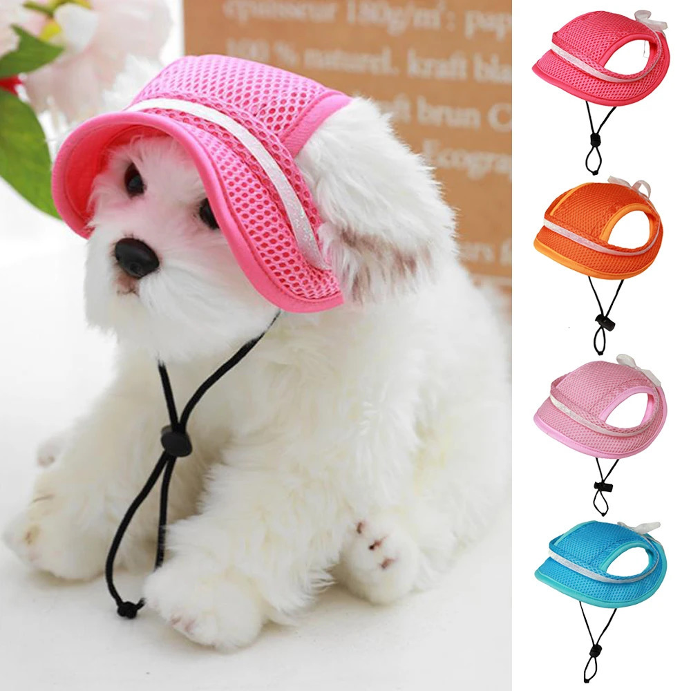 ute Dog Hat with Ear Holes Summer Mesh Breathable Pet for Small Medium Dogs Cats Adjustable Cap Outdoor Travel 250729