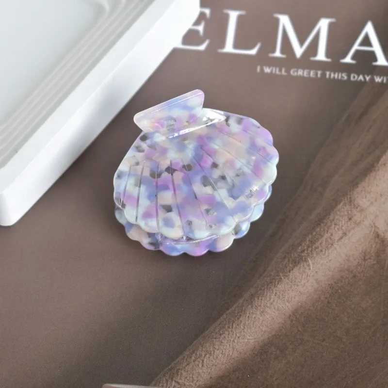 Unique Korean Hair Clips for Women Small Colorful Originality Shell Shape Hair Claws Acetate Material Hair Accessories 2025 Z250729