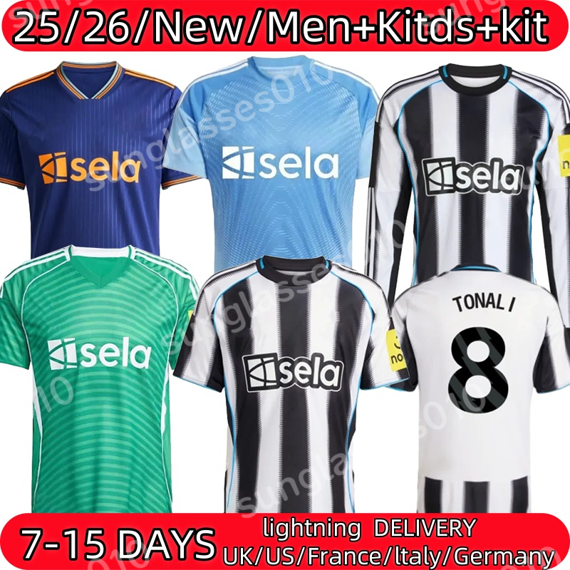 New 2025 castle Soccer Longstaff Botman Isak Livramento Joelinton GordonG Jerseys Krafth Tonali Elanga jersey fans player NUFC 25 26 football shirt mene kids kit