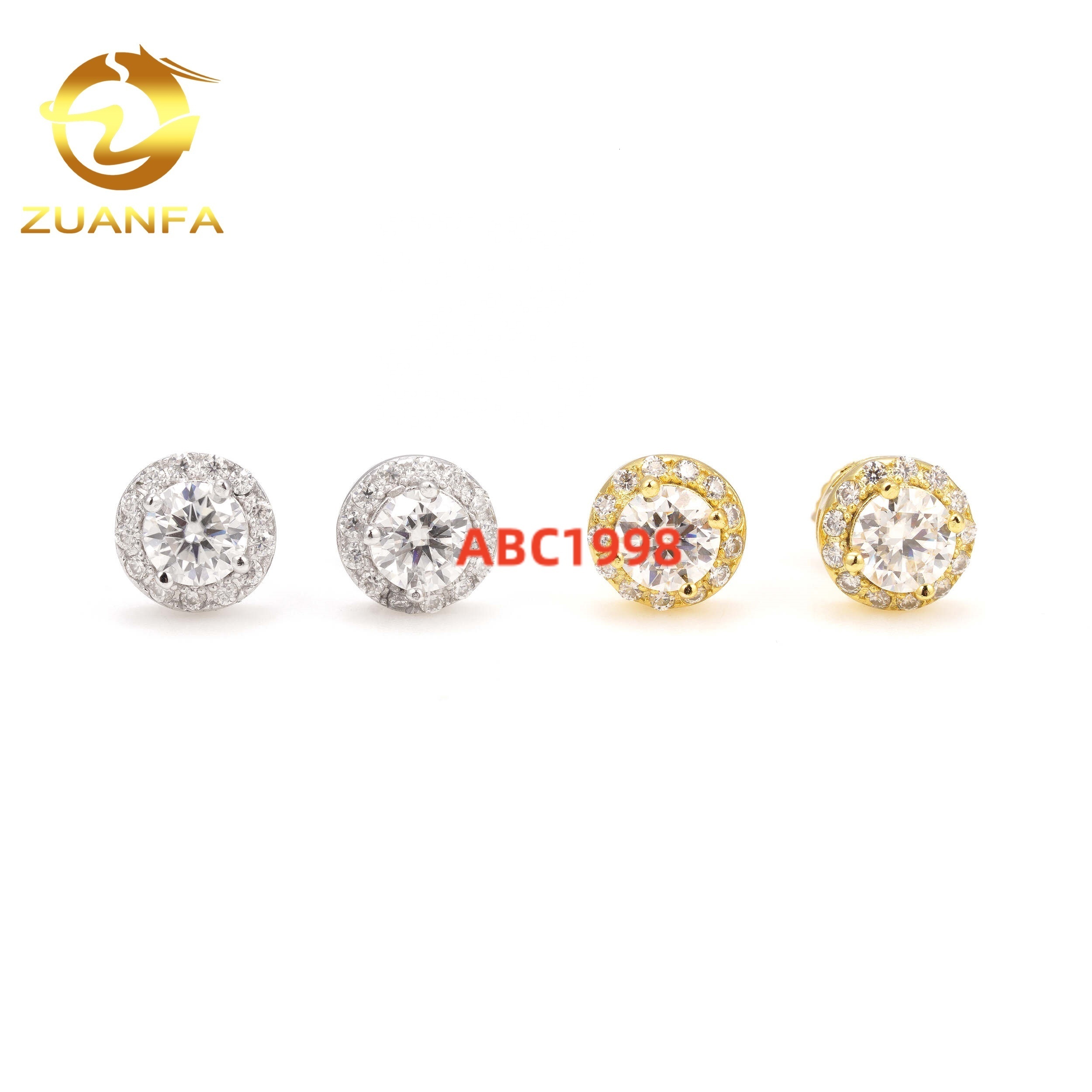 Low Price High Quality Hip Hop Iced Out Bulk 925 Silver Mens Diamond VVS Moissanite Earrings