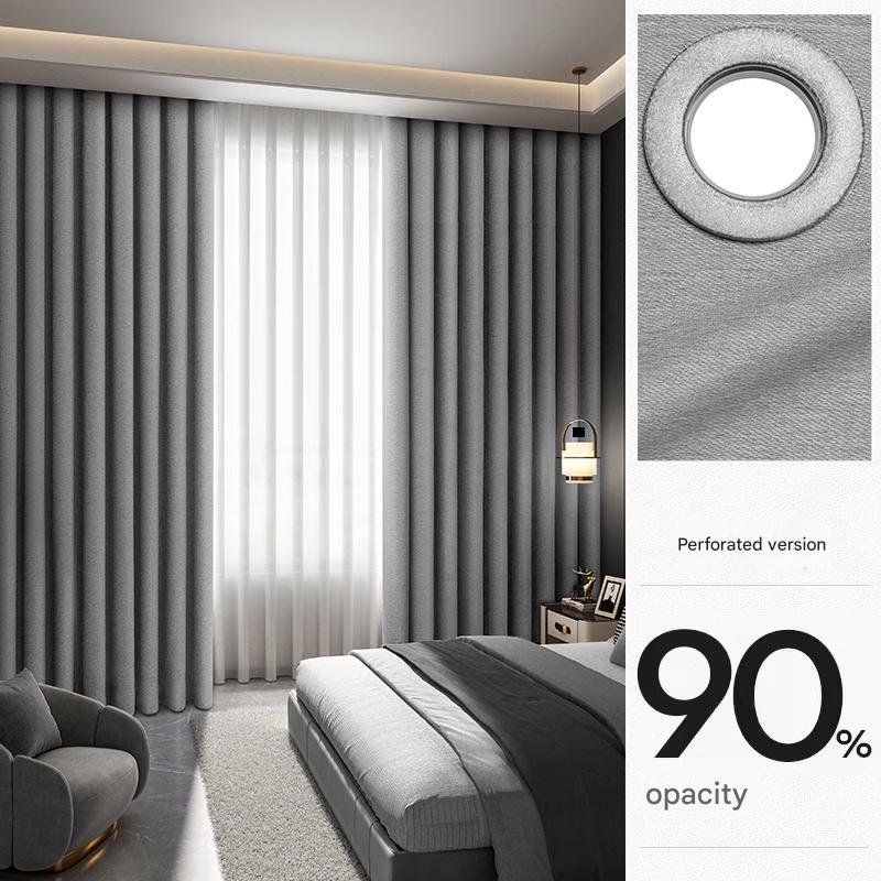 YL-36738 Punch-free sunshade curtains, fully blackout curtains, finished curtains, strong blackout and heat insulation floating curtains, blackout cur