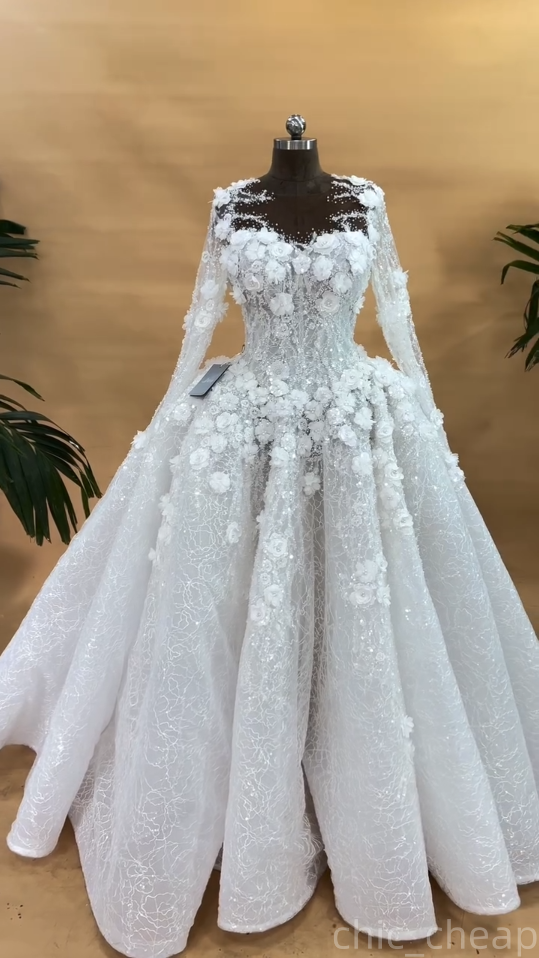2025 Aso Ebi Plus Size Ivory Mermaid Wedding Dress 3D Floral Lace Beaded Ball Gowns Vintage Full Sleeves Bridal Gowns Dresses ZJ0681