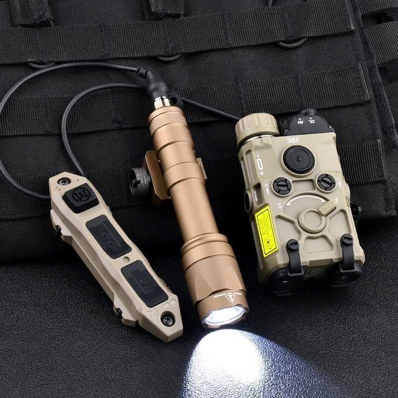 Vadsn ogl ir red green blue laser m300 m600 metal flashlight led white strobe hunting scout light with three key pressure switch XJ250728