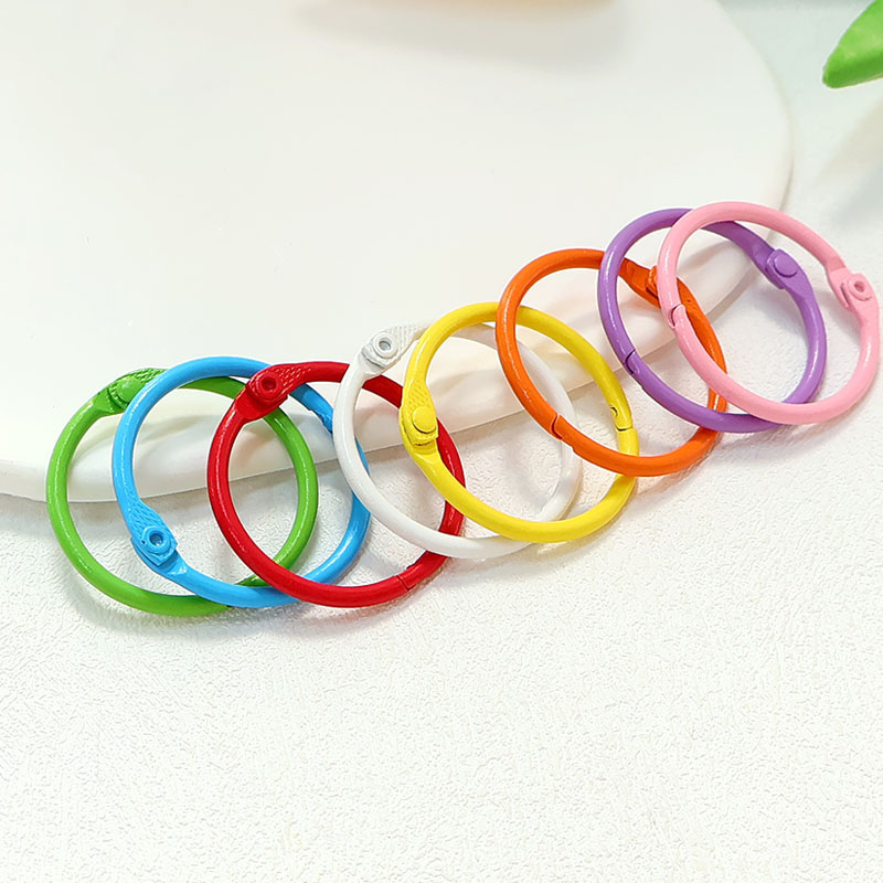 30MM color baking varnish spring ring keychain cell phone chain jewelry accessories open spring buckle book ring connection card ring