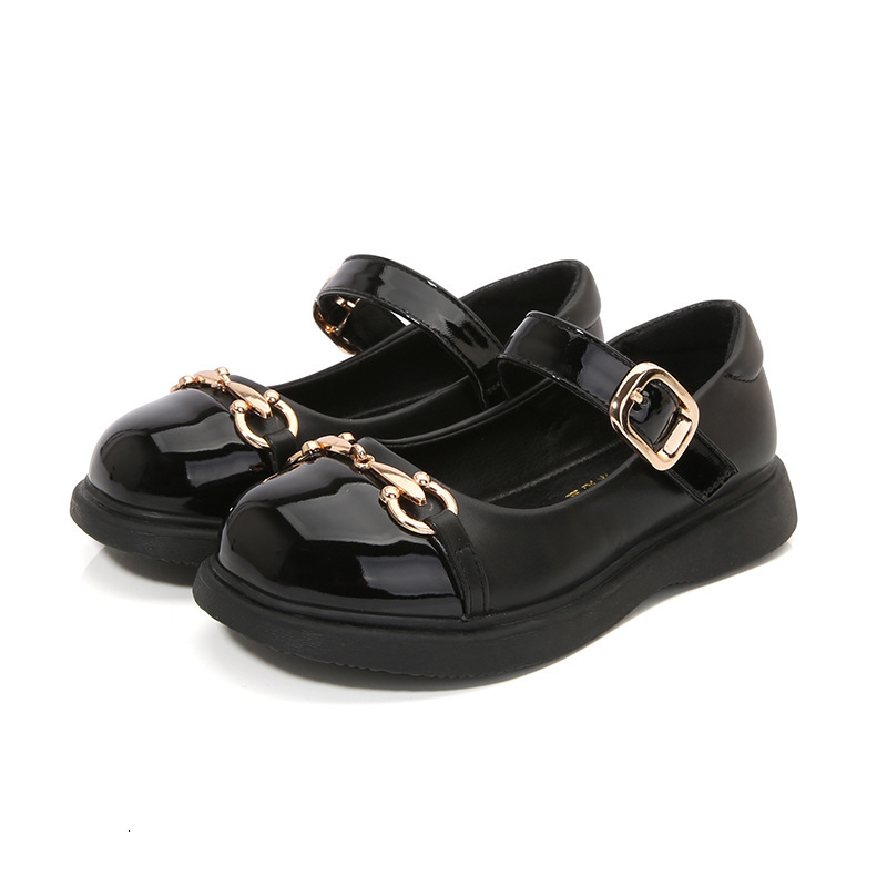 Girls' Leather Little Girls Flat Loafers Fashion Patchwork Color Single Soft Sole Children's Student British Style Shoes ddmyshoesvip