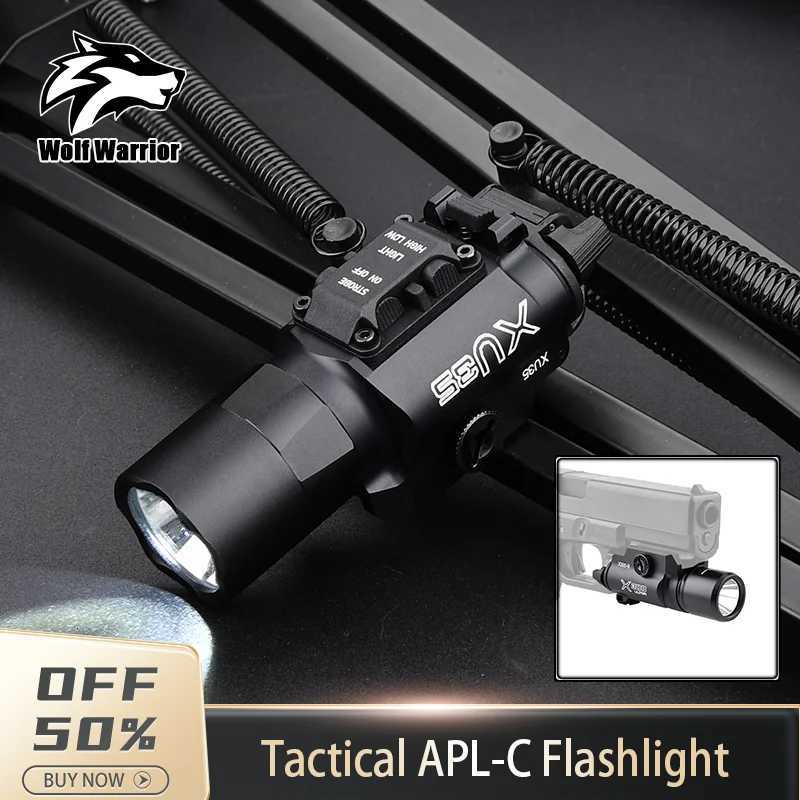 WADSN TacticaFlashlight X300-B/X300U-B/ XU35 Metal Pistol Gun Strobe LED Light Fits 20mm Rail Airsoft Hanging Hunting Flashlight R250728