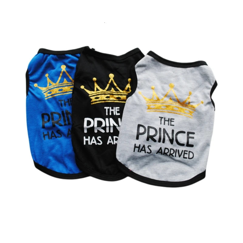 Summer Pet Tshirt Puppy Dog Clothes Crown Princess Letter Printed Cat Vest Cotton T Shirt Pug Chihuahua Costumes for Small Dogs 250729