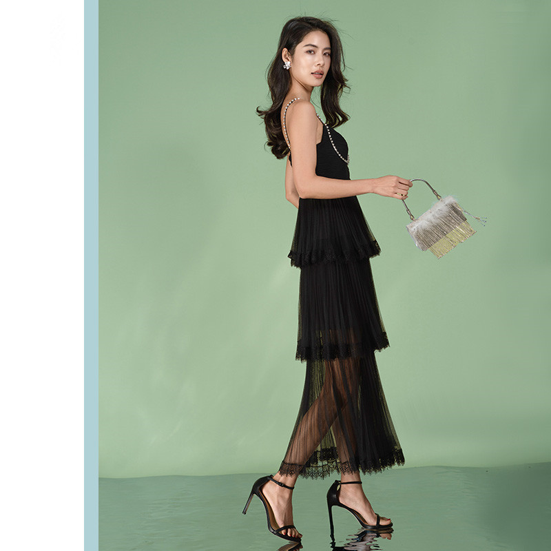 2025 Summer New Elegant Diamond Cake Skirt Sling Dress Elegant Banquet Basic Dresses 6116506