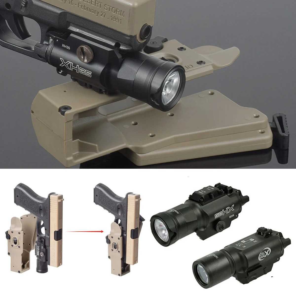 Masterfire Holster Adapter Tactical Weaponlight Hunting Pistol Rapid Deploy Fire Stored XH15 XH35 X300UH-B Scout Light R250728