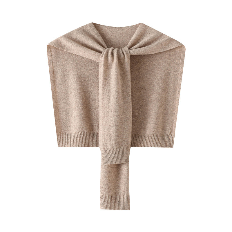 K1516 100% wool shawl with shirt and solid color knitted air-conditioned room scarf multifunctional shoulder pad cloak small jacket