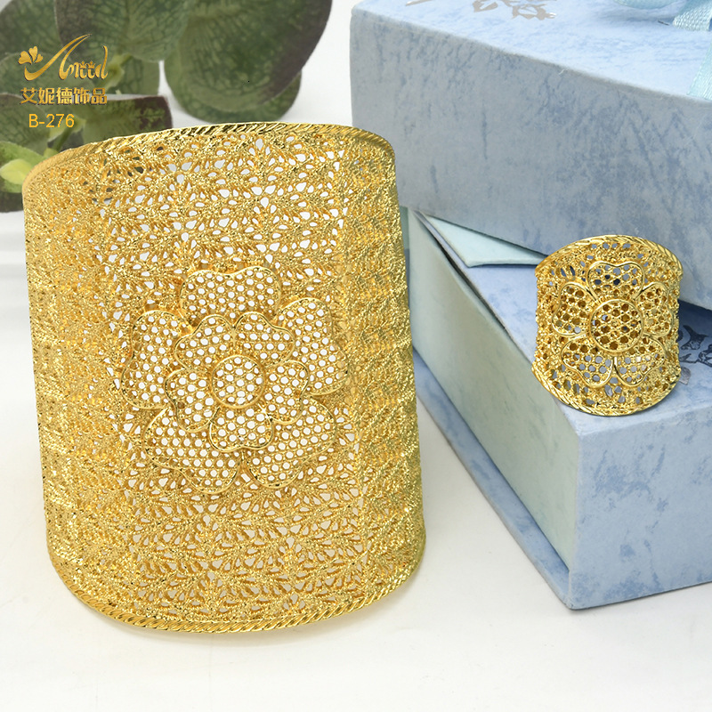 Bride Gold Color Dubai Bangles For Women African Ethiopian Bracelets Wedding Jewelry Party Gifts 241125