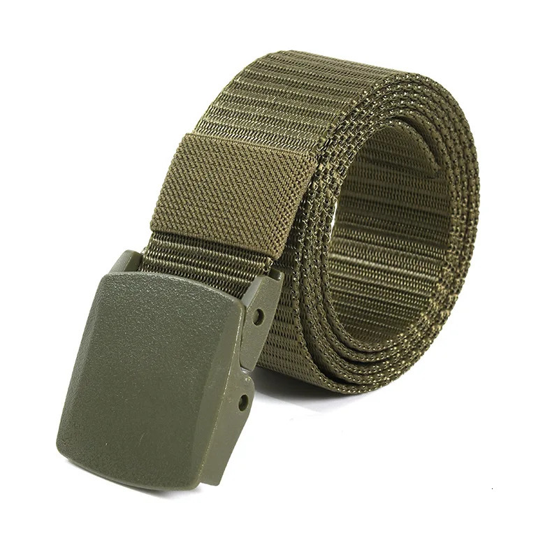 Mens Canvas Belt Plastic Buckle MetalFree Tactical Waist Outdoor Hiking Webbing Nylon Womens Neutral Belts 250716