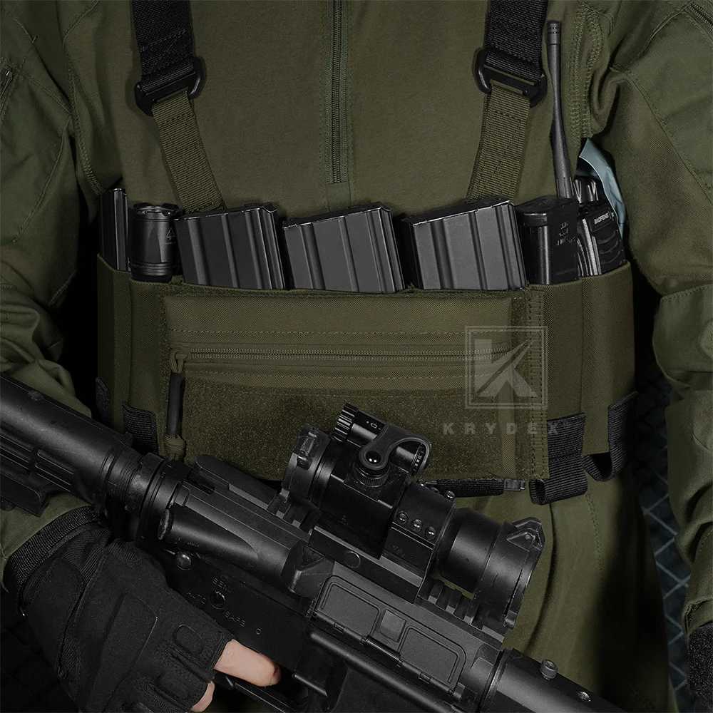 KRYDEX Tactical Ready Chest Rig Concealed Rig Vest Elastic Cummerbund 5.56 Magazine Radio Pouch X Harness Sticky GP Candy Pouch Z250728