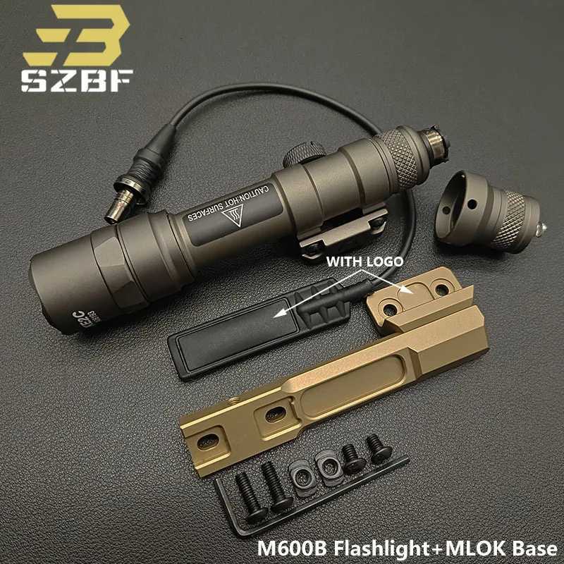 SF Tactical Flashlight M300 M600 M600B M300B Scout Light Pressure Switch 600Lumen Hunting Weapon Gun Light mlok keymod Rail R250728