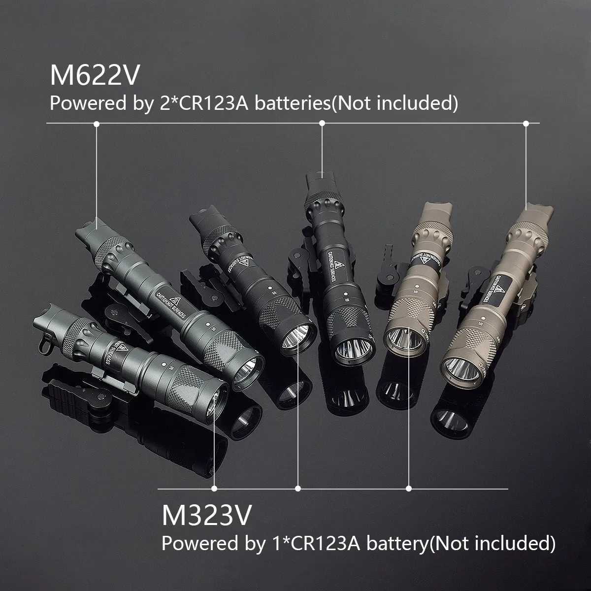 Tactical Airsoft M300 M600 M323V M622V IR Scout Light Weapon Light LED Flashlight Infrared Hunting with QD MountXJ250728