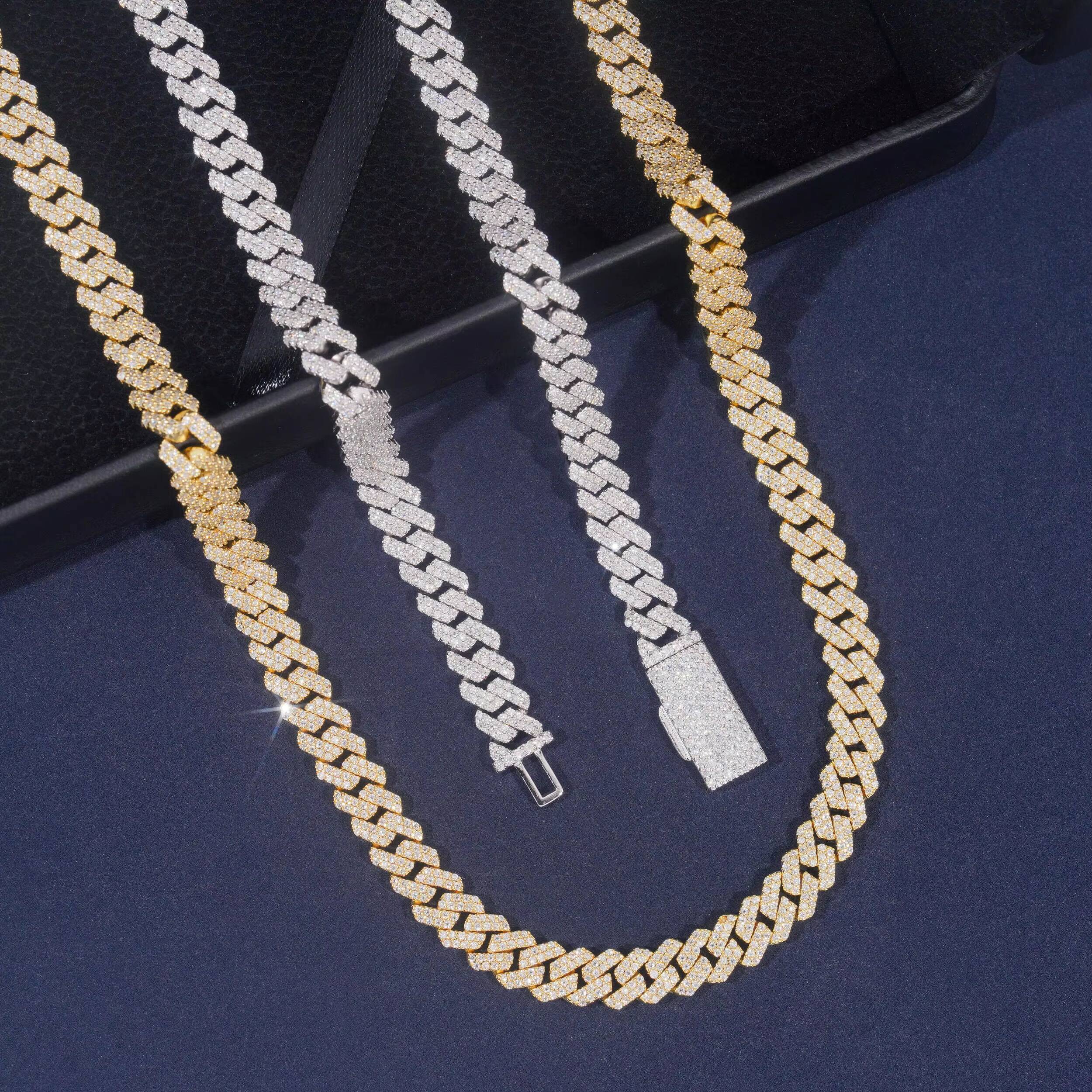 Fast Shipping 2Rows 8MM Iced Out Diamond Cuban Chain Hip Hop Style Vvs Moissanite Cuban Link Bracelet Men