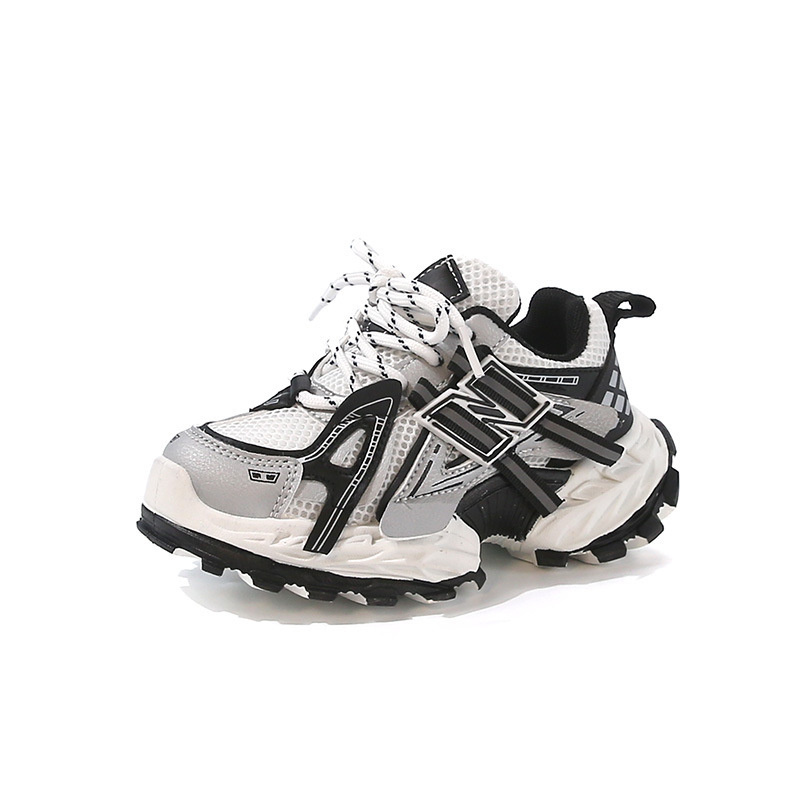 Spring 2025 New Children's Sports Shoes, suitable for medium and older children Breathable running shoes for boys trendy Korean-style chunky shoe