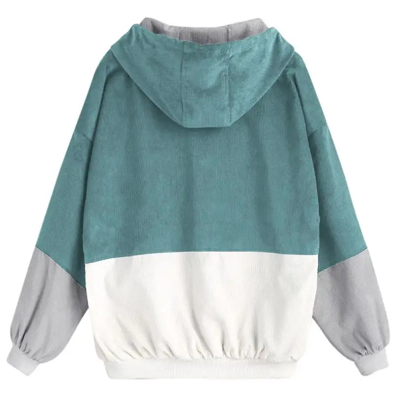 Autumn Women Coats Corduroy Patchwork Oversize Zipper Jackets Windbreaker And Baseball Uniform Clothes 250729