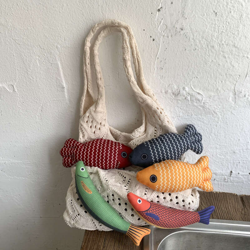 Foreign Order Niche Design for Women Knitted Yarn Woven Patchwork Vacation Casual Handbag Shoulder Tote Bag