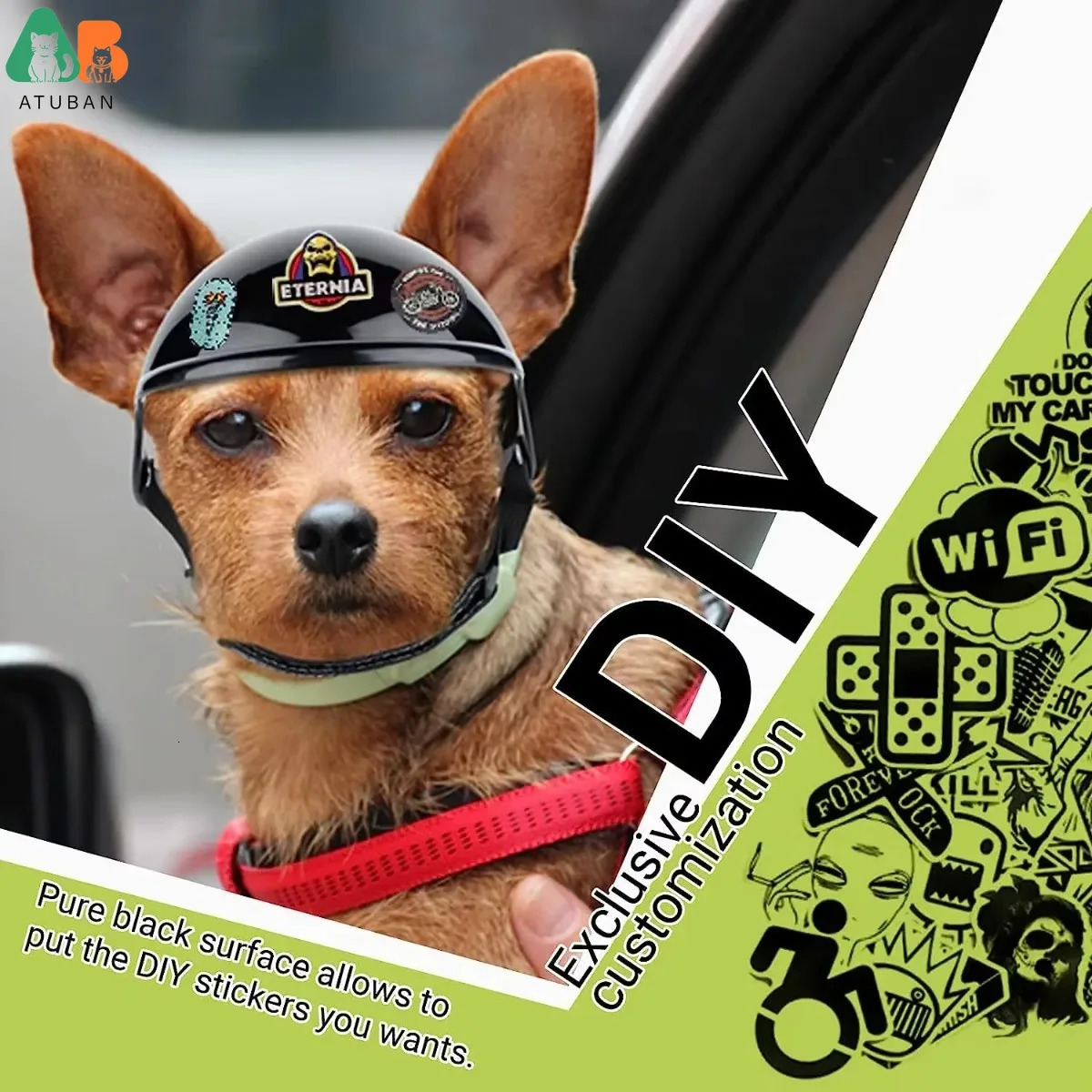 ATUBAN Dog Goggles for Small Dogs with Helmet 2pcs Sunglasses and Set Medium Outdoor Driving Walking 250729