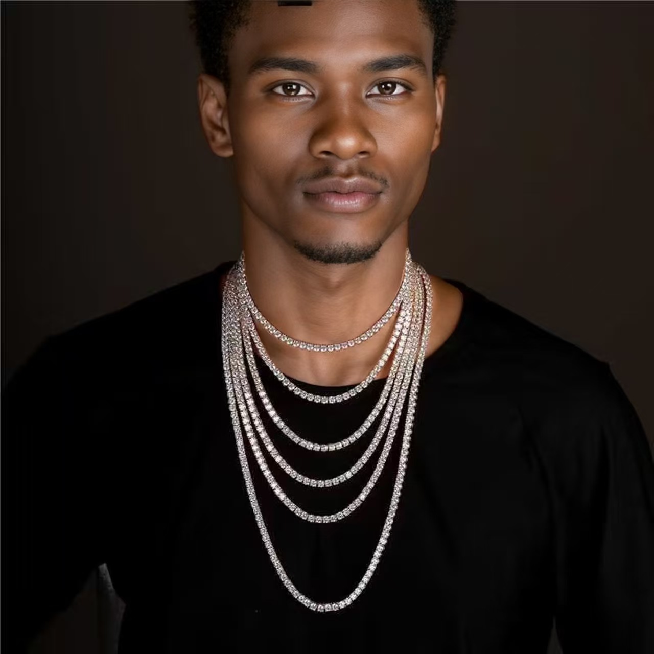 Iced Out Dia Mossanite Tennis Men Women Gold Chain Pass VVS Dias Test Hip Hop Jewelry sier Necklace Free shipping