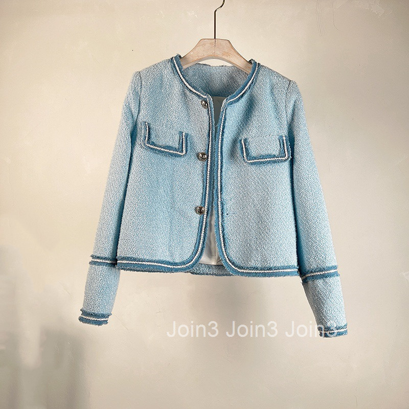 Fashionable and Elegant French Style Tweed Jacket for Women Trendy 2025 Spring and Autumn New Thick Tweed Slimming White Jacket for Shopping and Dates