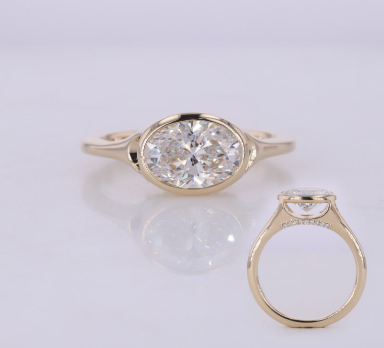 Custom 1CT DEF VVS Oval EX Cut Lab Diamond Wedding Engagement Ring 18K Gold HPHT CVD IGI Diamond Jewelry Ring