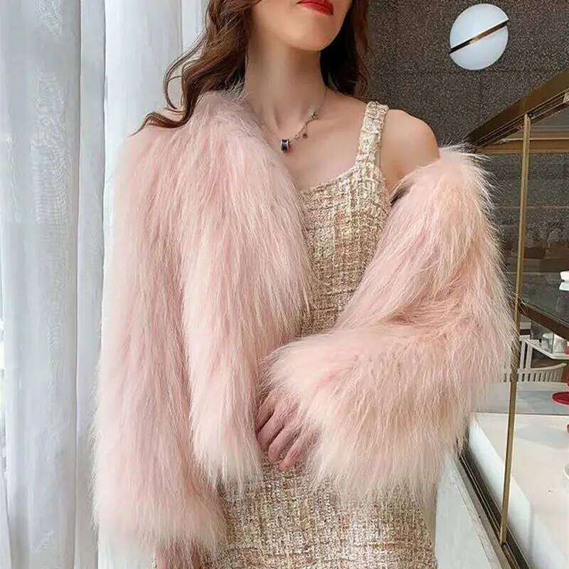 New winter fur fox women's pink fur coat outer layer women's jacket women's coat