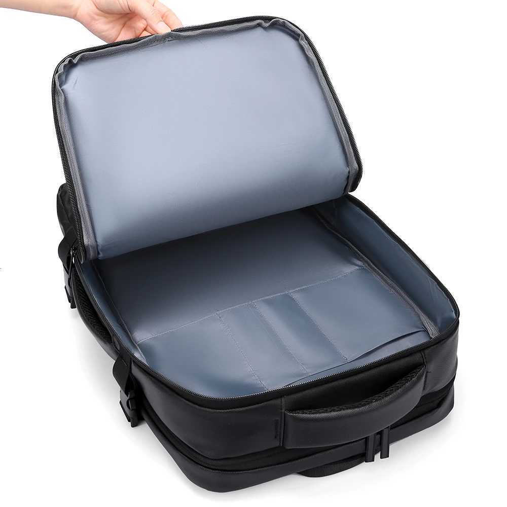 Mens fashionable travel backpack high-tech backpack with USB port suitable for 15.6-inch laptop business backpack S250728