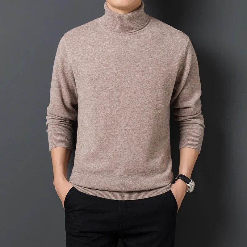 Sweatwear Mens Sweater Warm Long Sleeve Pullover Coats Solid Color Turtleneck Clothing 250729