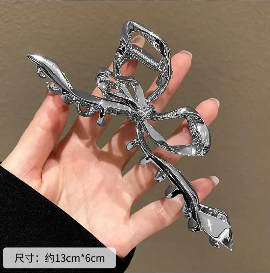 New Women Elegant Geometric Bow Hair Claws Vintage Simple Hair Clip Large Metal Hairpins Barrettes Fashion Hair Accessories Z250729