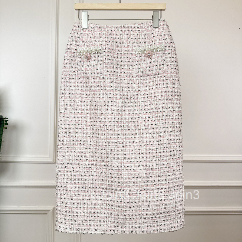 Summer New French Style Elegant Short Sleeve Top Short Beaded Knitted Cardigan Bodycon Skirt Set